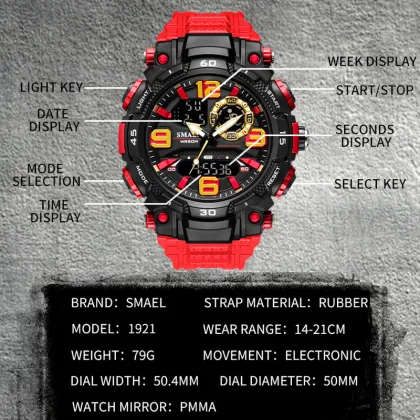 SMAEL Sport Watch Men Quartz Electronic Watches