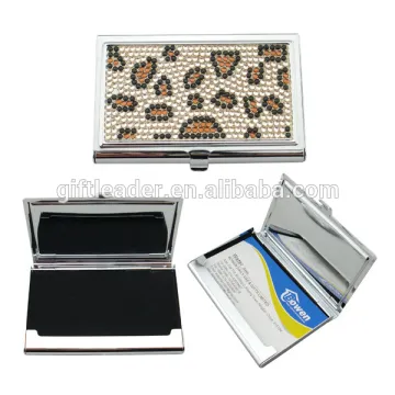 Crystal Stainless Steel Business Card Case