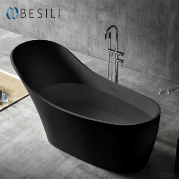 Modern Black Freestanding Corner Bathtub