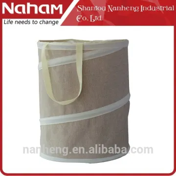 Naham Folding Laundry Hamper , Polyester Linen Cloth Basket, Bathroom Basket