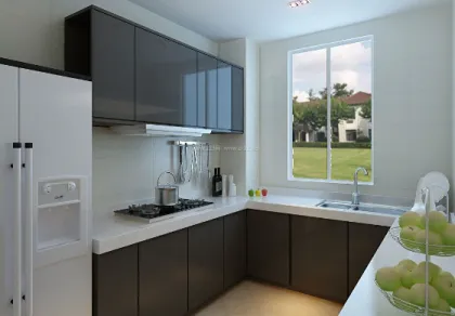 Customized rural style white kitchen countertop