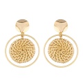 Boucles d&#39;oreilles en rotin pour femmes faites à la main pour filles en rotin de bambou tissé de type pendentif motif géométrique léger