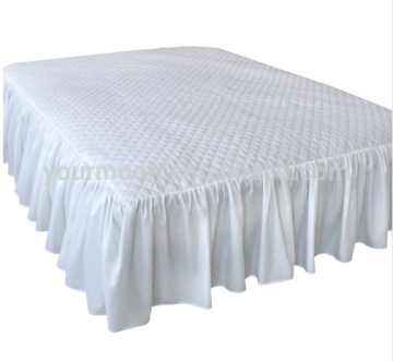 High quanlity thick quilted 100% cotton fitted bed skirt