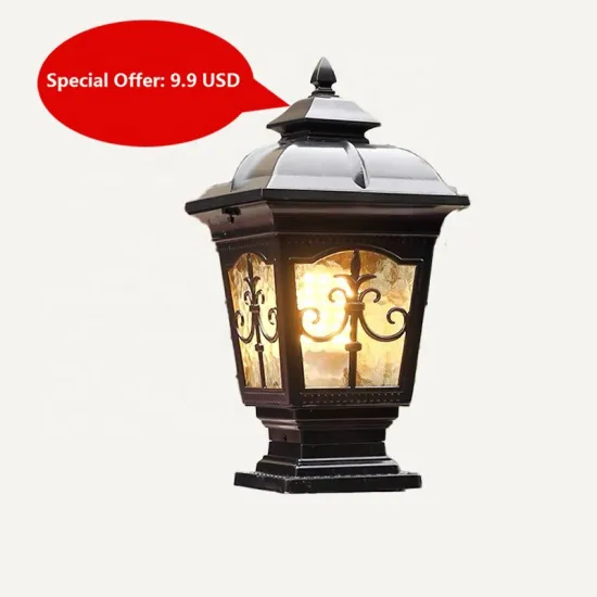 European Style Retro Pillar Lamp for Villa Entrance and Garden