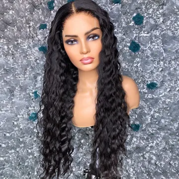 Wholesale Cheap Hd Full Water Wave Lace Front Wig Pre Plucked Raw Indian Virgin Human Hair Transparent Lace Frontal Wig Vendor