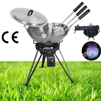 Kitchen Ware Gas Stove Carbon Steel Wok Kit