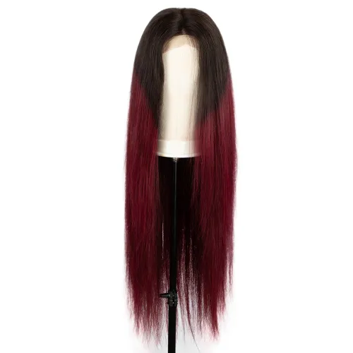 Bis Wholesale T1/99j Colored Straight Lace Front Wigs For Women With