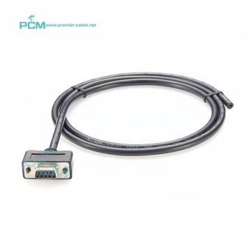 1 Meter Slim Low Profile Straight DB9 Female to Open Single End Serial RS232 Cable