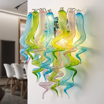 Chihuly Inspired Handmade Glass Wall Light for Children's Room
