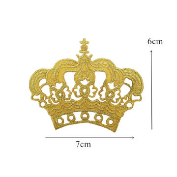 Żelazko na naszywkach haftowanych królewskiej korony królewskiej