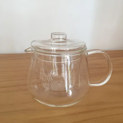 Clear Glass Teapot and Tea Cup Set