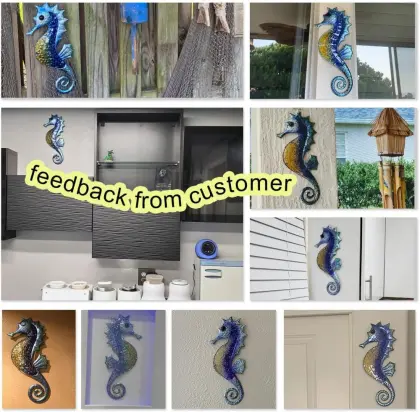 Metal and Glass Seahorse Wall Decor