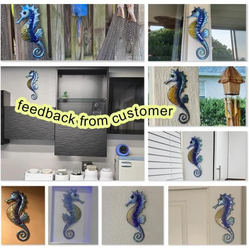 Clothes Storage Box Metal and Glass Seahorse Wall Decor Supplier