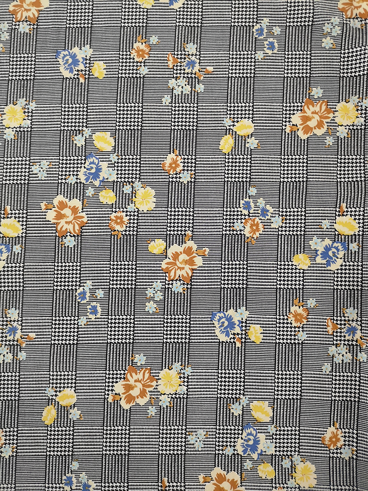 Tela leve da impressão de Rayon Challis 30S da flor da textura