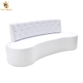 White leather waiting sofa for office