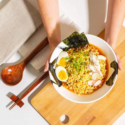 Ceramic Japanese Ramen Bowl Set with Accessories