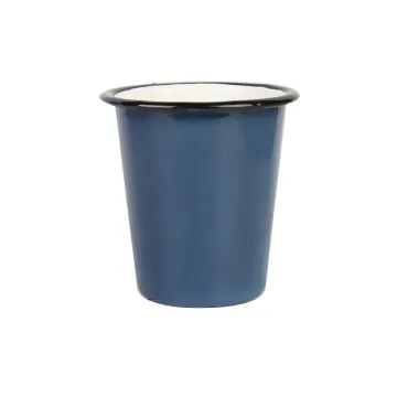 Wide Mouth Painted Rim Black Color Coffee Beer Wine Enamel Drinking Mug / Cup Porcelain Metal Tumbler Steel Kitchenware with Floral No Handle