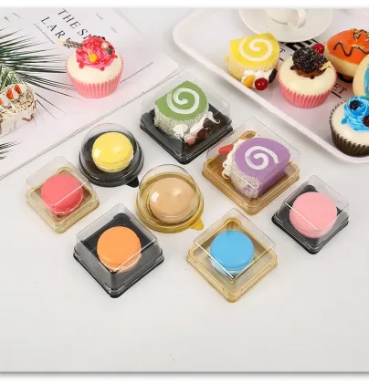 MorSun Gold Bottom Clear Cover Plastic Snow Mei Niang Box Moon Cake Container - Various Weights Available