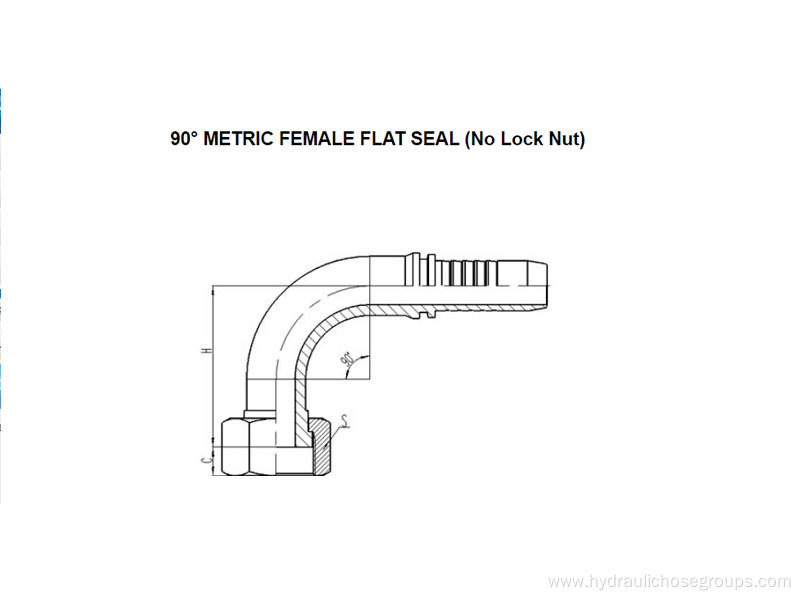 90° Metric Female Flat Seal 20291-T