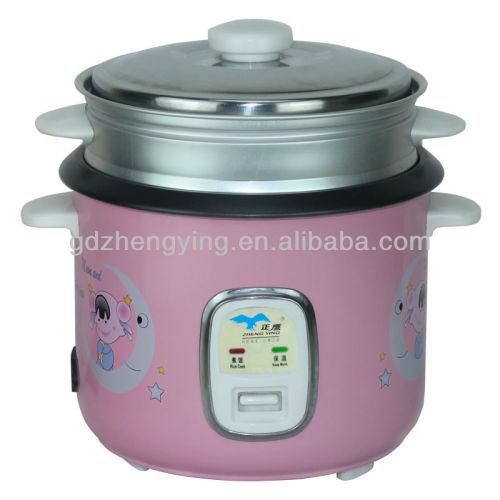 Cute Pink Nonstick Inner Pot Cylindrical Rice Cooker with Steamer