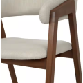 Modern Upholstered Solid Walnut Dining Armchair