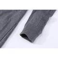 Men's Knitted Buttoned Contrast Placket Cardigan Hoodie