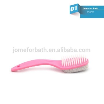 Plastic Foot Brush with long handle ,metal btush with callus removerh for nail art
