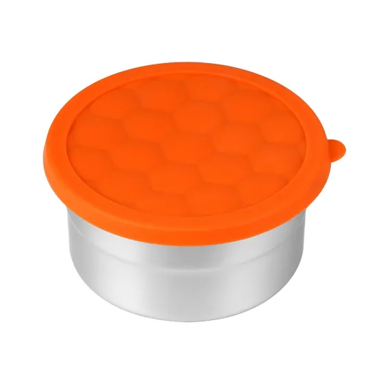 Round Silicone Lid Steel Lunch Box