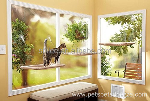 Pet wall window mounted cat bed window perch