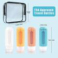 Juego de botellas de viaje de silicona con ventana visible Contenedores TSA