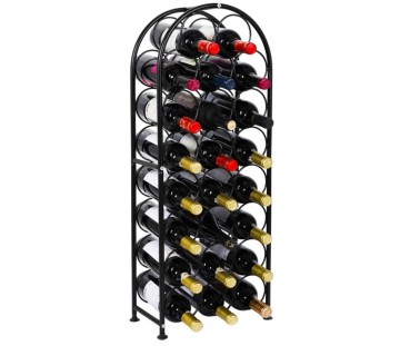 Freestanding Wood Wine Rack with Adjustable Mats - 23 Bottle Capacity