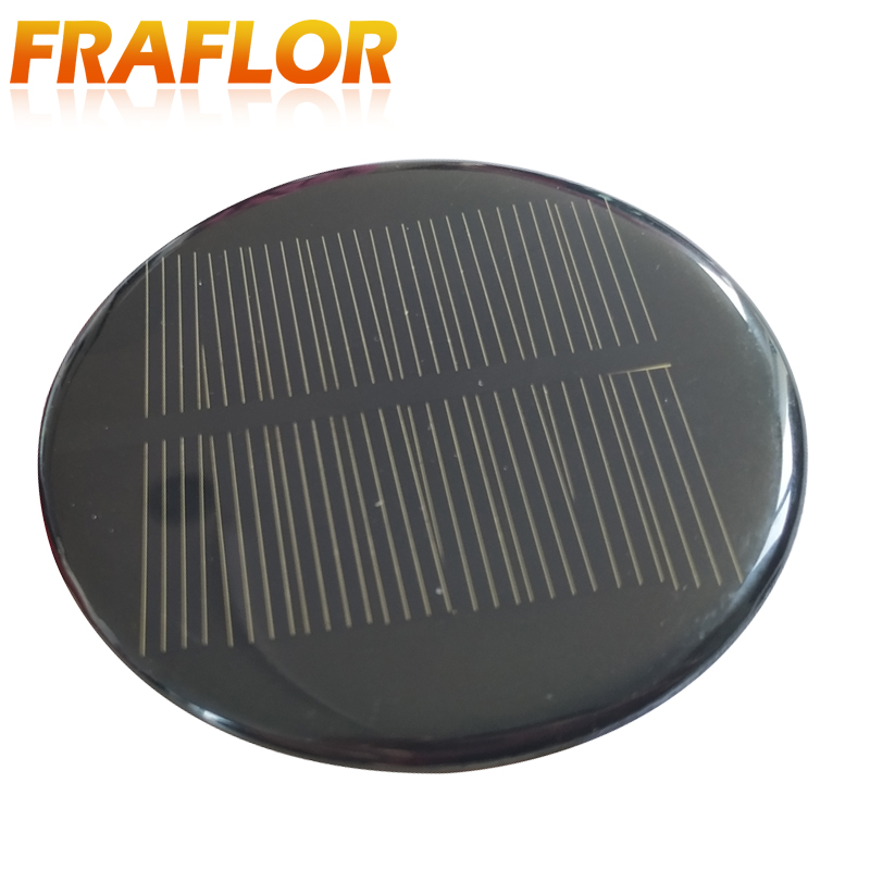 Monocrystalline Solar Cell PET Round Solar Panel 4V Battery Charger Light Diameter 73MM 0.4W DIY for Phone Light Toys Charger