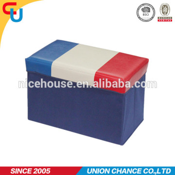 Printing adult fabric ottoman with French flag design for saving space