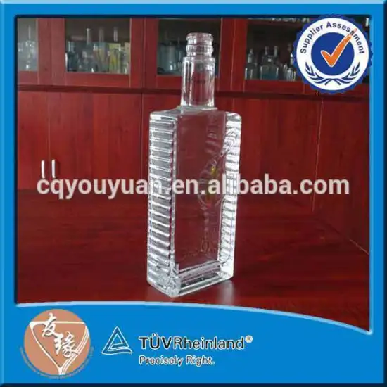 Hot selling square liquor empty glass bottles 500ml