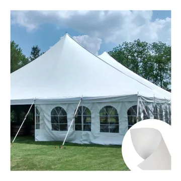 Blackout Tent Tarpaulin, PVC Coated Fabric: 60ft x 90ft with Rope and Pole Compatibility