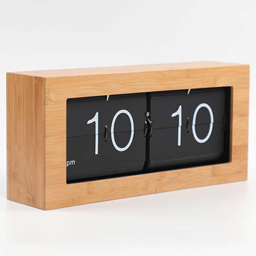 Big Box Flip Down Clock Materiale di bambù