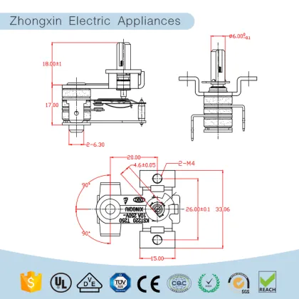 Waffle Maker KST Manual Adjustable Bimetal Thermostat for Hot Pot