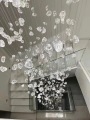 Villa Decor Crystal Glass Stone Spiral Staircase Chandelier