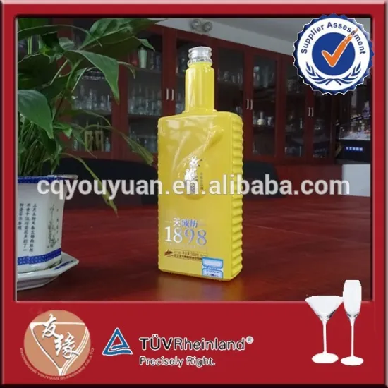 50cl glass alcohol resealable bottle with decal