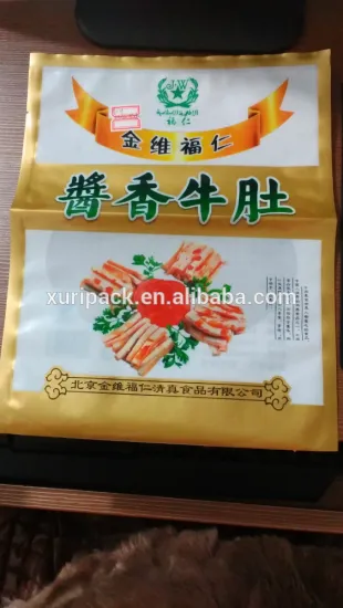 BOPP/PE 3 side seal with die cut tripe 200g 24*30.5*10 plastic packaging bag
