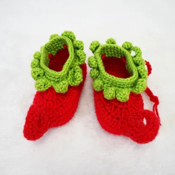 Fashionable Cotton Handmade Crochet Baby Booties
