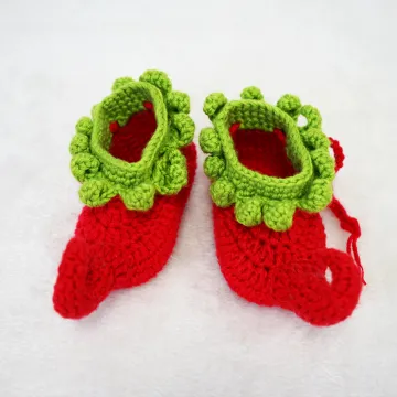 Fashionable Cotton Handmade Crochet Baby Booties
