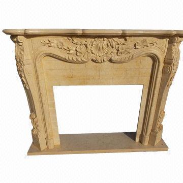 Egyptian Beige Marble Fireplace Mantels, Current 160*120*40cm, Polished, For Decorating Fireplace