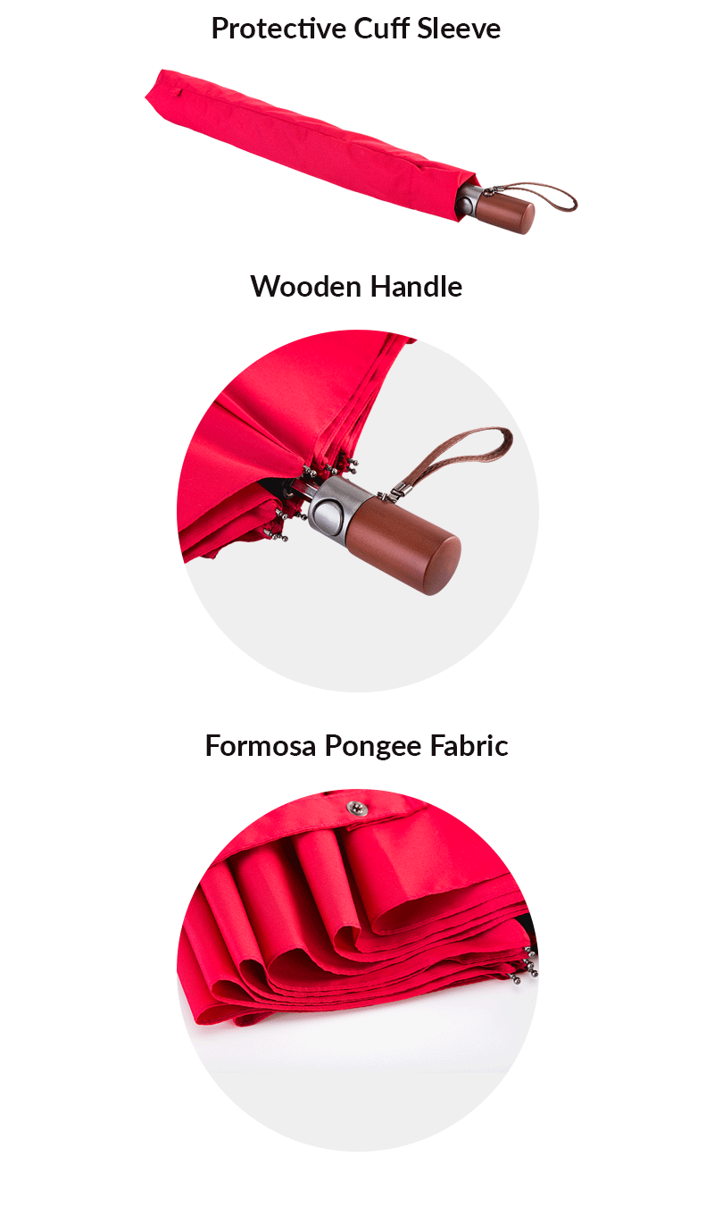 folding umbrella with curved handle