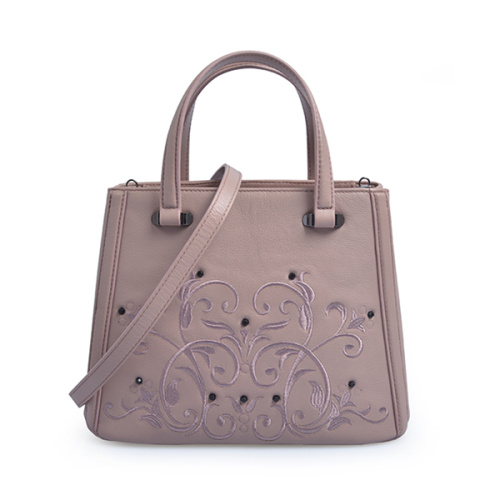 Shopper Medium Xbody in pelle di vitello rosa con doppia zip