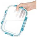 DETACHABLE BUCKLE PLASTIC LID GLASS FOOD CONTAINER AIRTIGHT LUNCH BOX