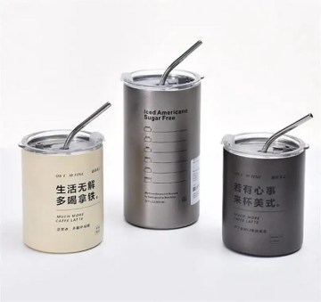 12-Piece Set: 20 oz Stainless Steel Iced Coffee Mugs with Lids and Straws - 304 Grade Vacuum Insulated Tumblers