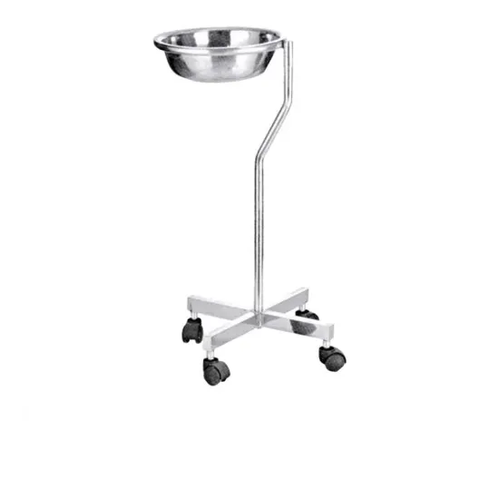 Hospital Medical Stainless Mayo Table With Single Bowl