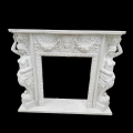 Neoclassical Floral Grandeur Marble Fireplace
