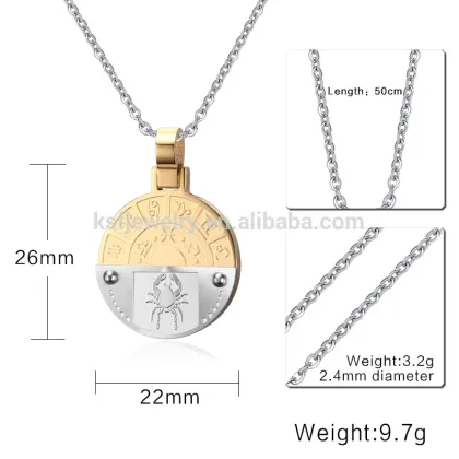 KSF Stainless Steel Cancer Zodiac Pendant Jewellry Pendant Necklaces Wholesale Price